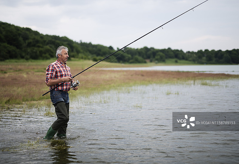 成年男人在钓鱼图片素材