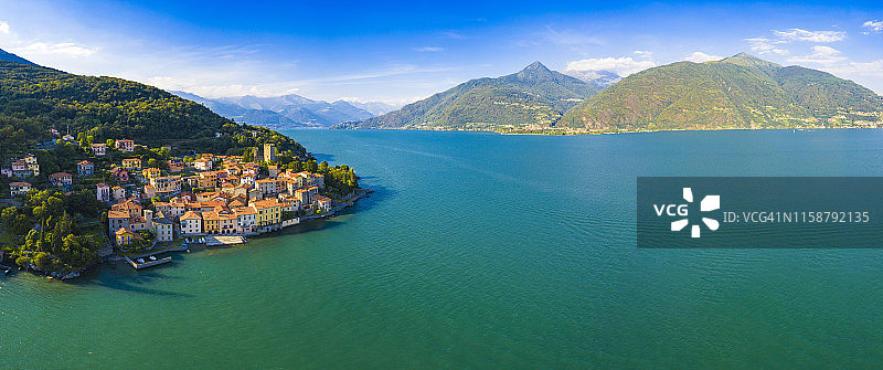 意大利科莫湖的雷佐尼科村图片素材