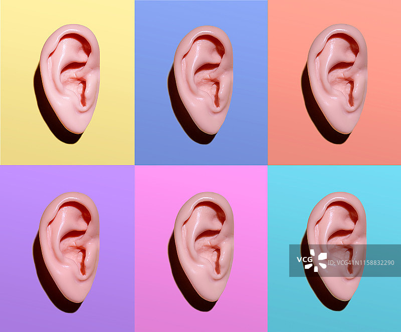 不同颜色的人耳图片素材