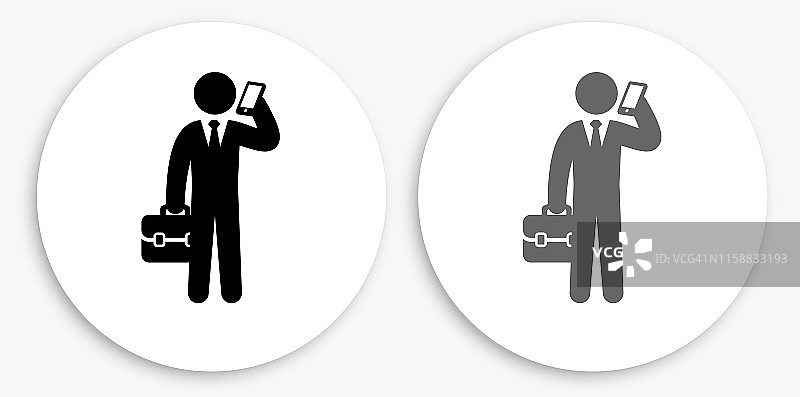商人与黑白圆形图标图片素材