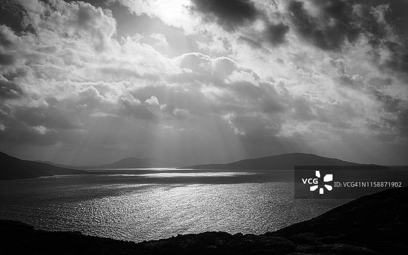 从哈里斯 Meavaig 看到的塔伯特西湖图片素材