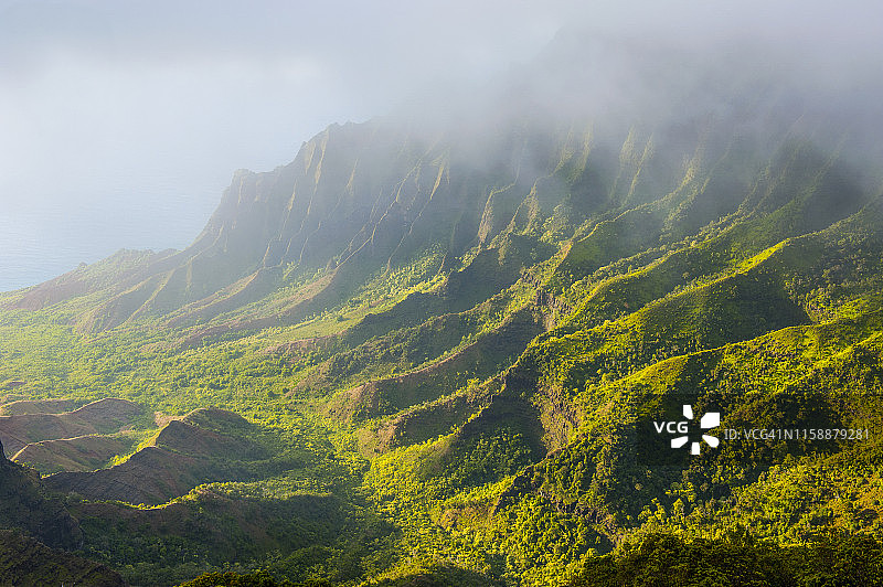 美国夏威夷可可州立公园卡拉劳观景点那帕利海岸图片素材