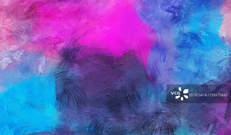 抽象蓝紫纹理背景，模仿画布油画的数字插画图片素材
