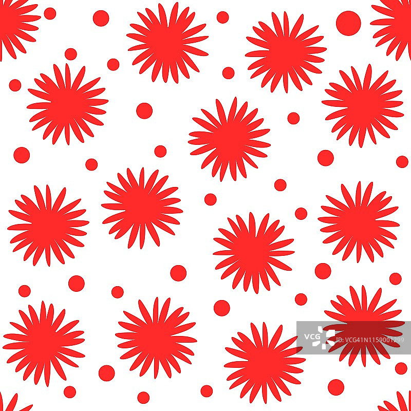 红色花朵无缝图案矢量素材图片素材