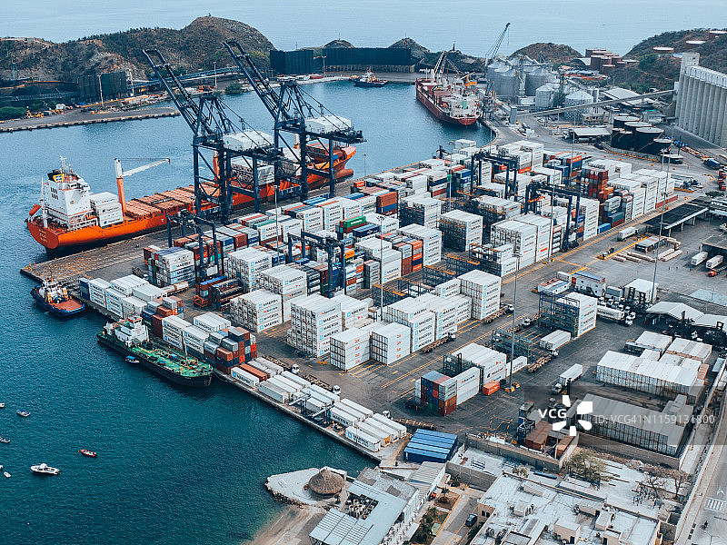 哥伦比亚马格达莱纳圣玛尔塔航拍图图片素材