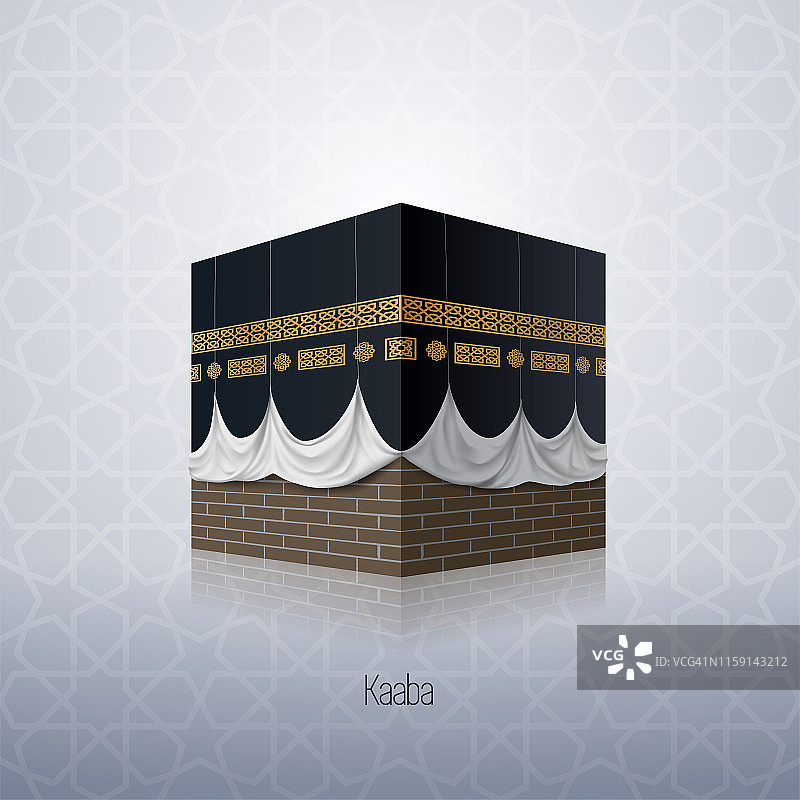 麦加天房|卡巴|沙特阿拉伯|朝拜|副朝|赞念|清真言|阿拉伯书法图片素材