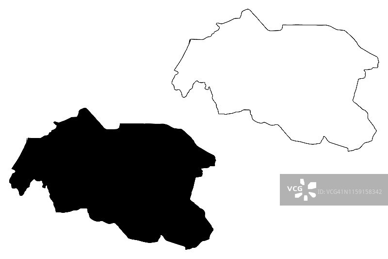 塞内加尔卢加地区地图矢量速写插图图片素材