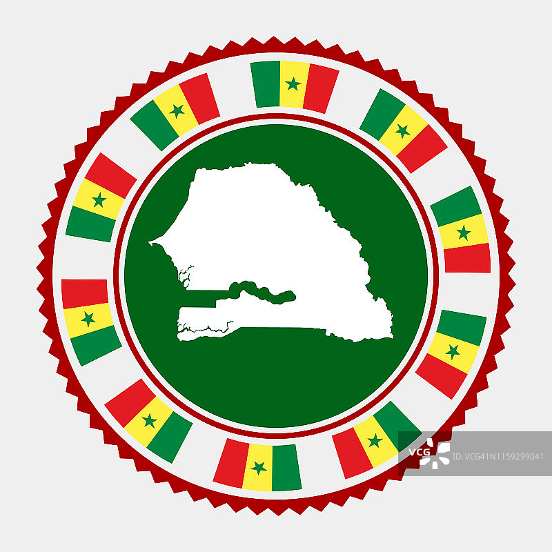 塞内加尔扁平印章图片素材