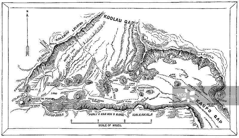 夏威夷哈雷阿卡拉地图图片素材
