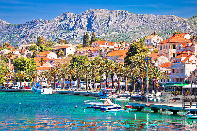 克罗地亚察夫塔特多彩亚得里亚海滨风光图片素材