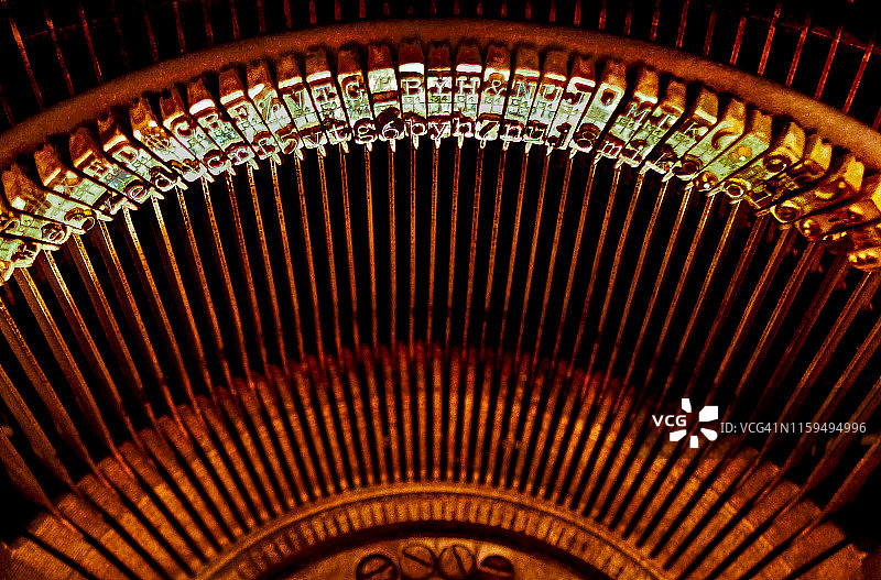 老式打字机键盘图片素材