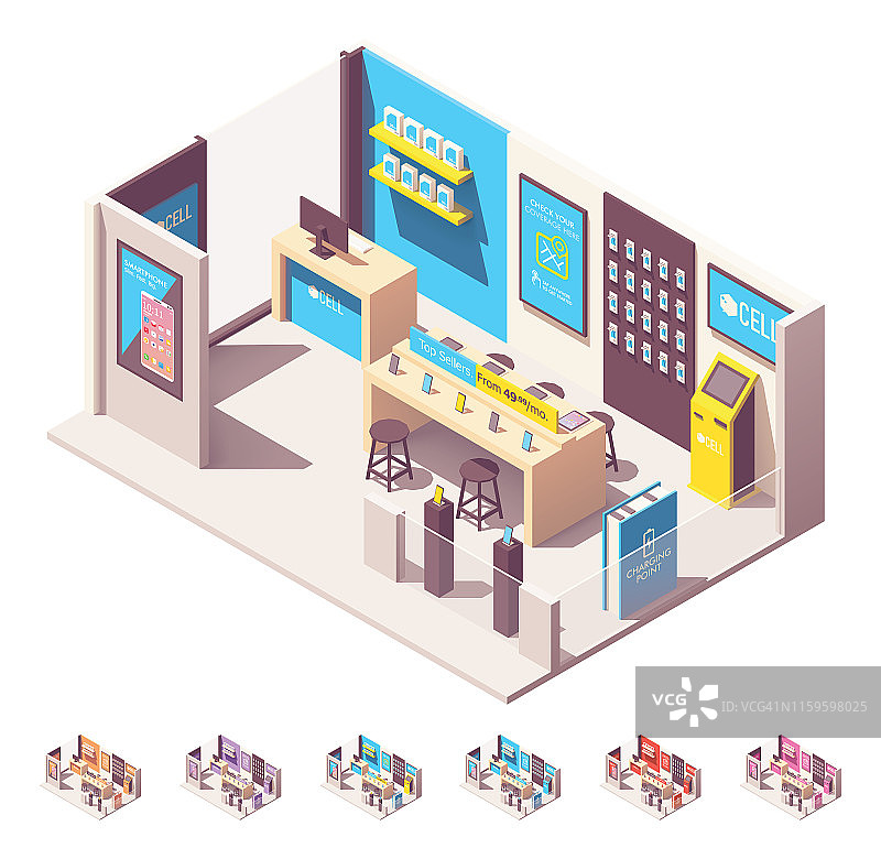 2.5D手机营业厅矢量图图片素材