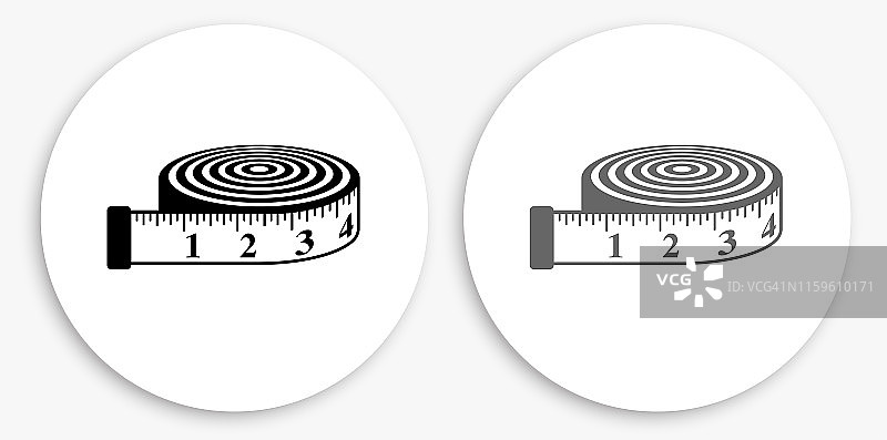 黑白卷尺圆形图标图片素材