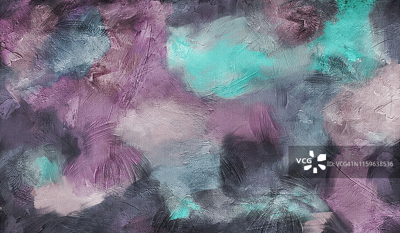 抽象水彩紫色灰色纹理背景，模仿油画的数字插图图片素材