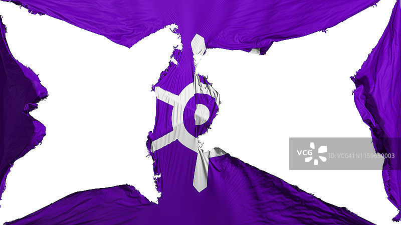 损毁的东京城市旗帜图片素材