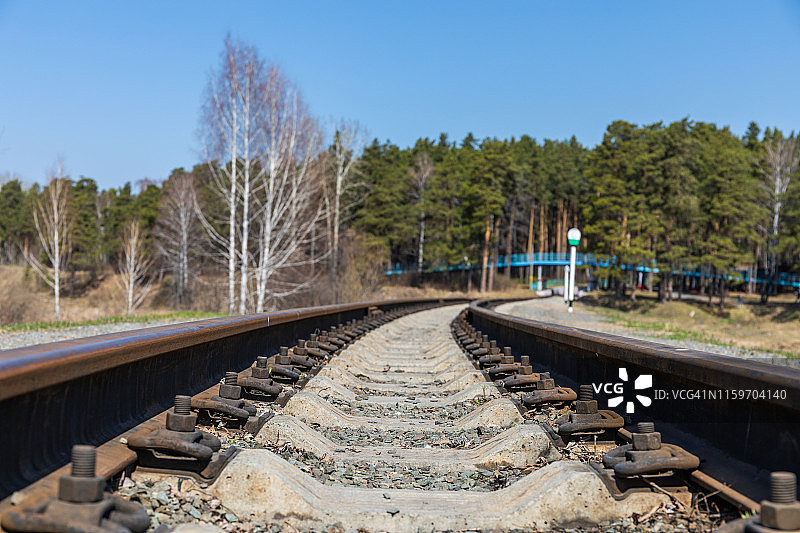 俄罗斯自然公园里的儿童铁路运输图片素材