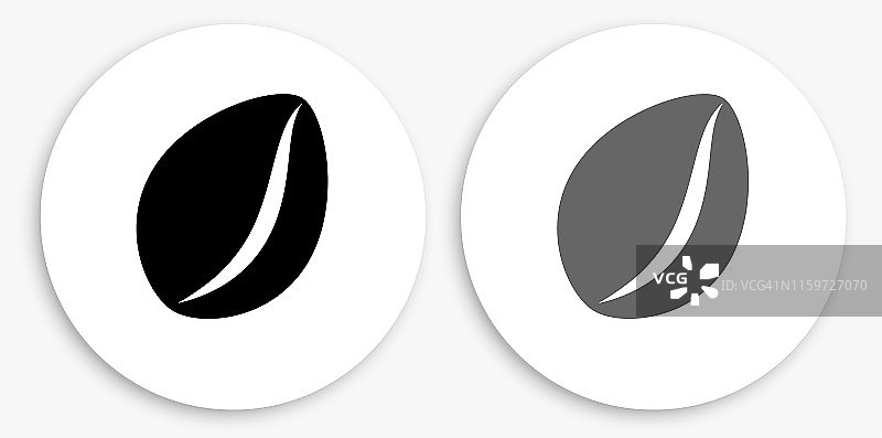 咖啡豆黑白圆形图标图片素材
