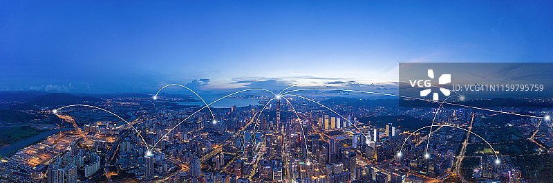深圳城市天际线网络鸟瞰图图片素材