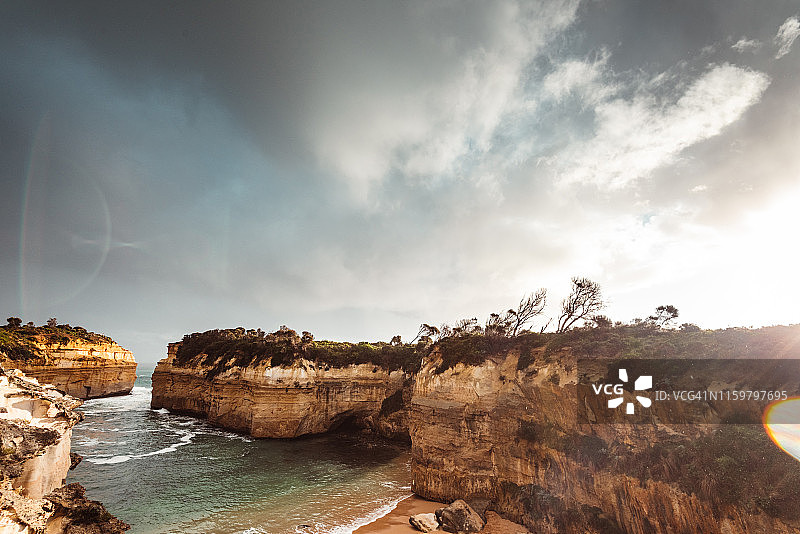 湖泊峡谷黄昏图片素材
