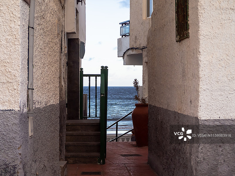 海边沿海村庄图片素材