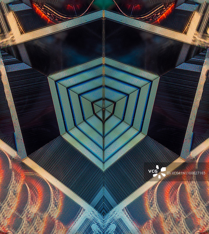 万花筒故障艺术：超立方体图片素材