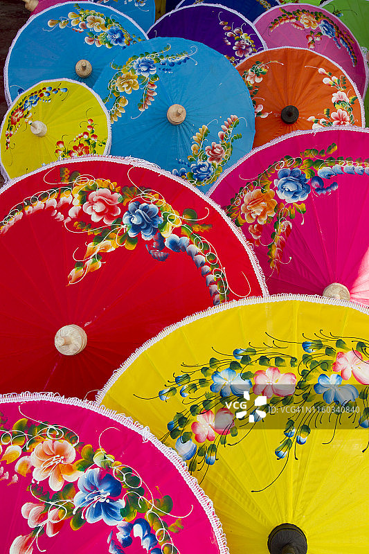 泰国传统竹伞图片素材