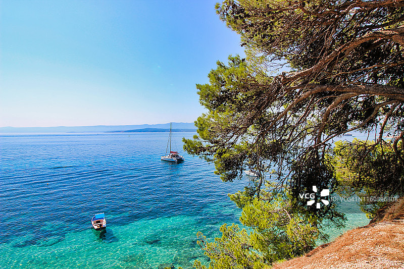 克罗地亚博尔岛：著名的布拉奇岛美丽海景图片素材
