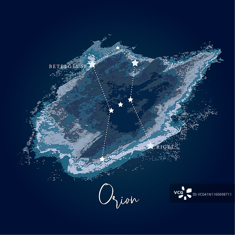 现代夜空星座 - 猎户座图片素材