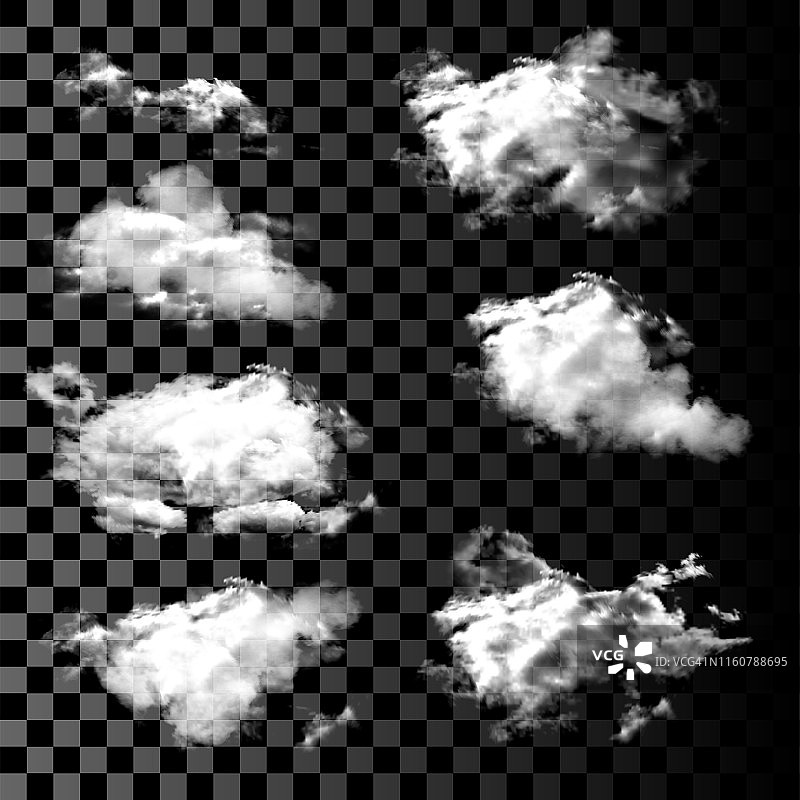 逼真透明的独立云朵图片素材