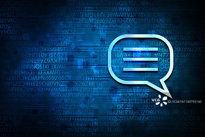 评论图标抽象蓝色背景插画设计图片素材