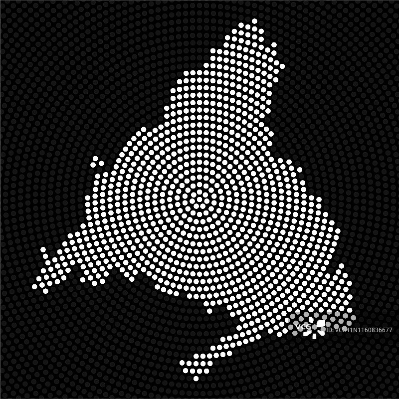 马德里放射状圆点抽象地图图片素材