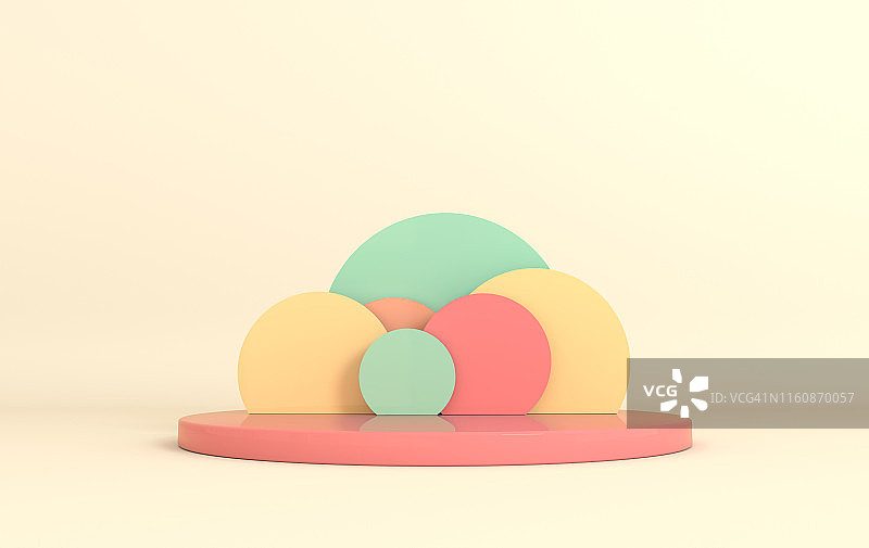 3D渲染几何形状工作室产品展示平台样机背景图片素材