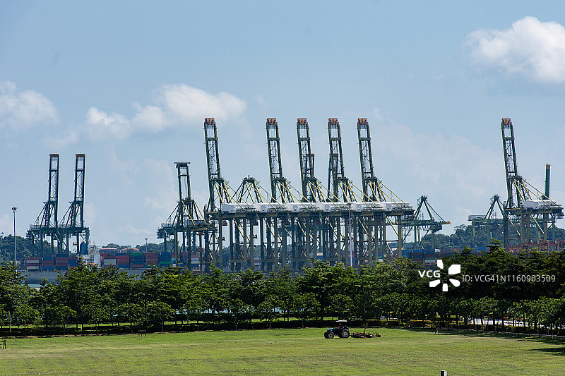 新加坡集装箱码头图片素材