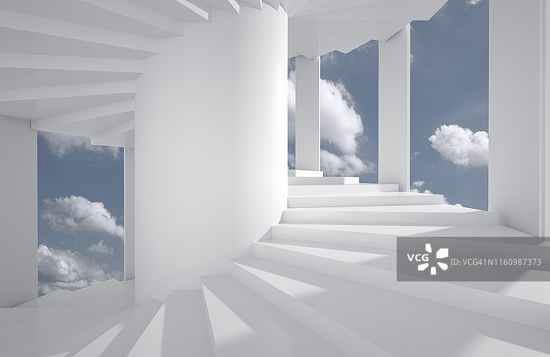 3D插画：螺旋楼梯图片素材
