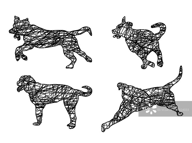 奔跑的狗涂鸦图片素材