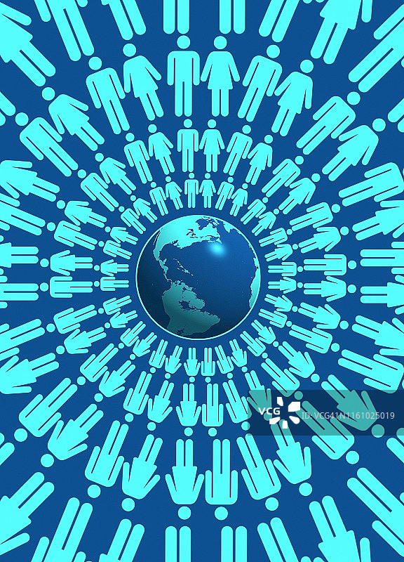 全球人口概念插图图片素材