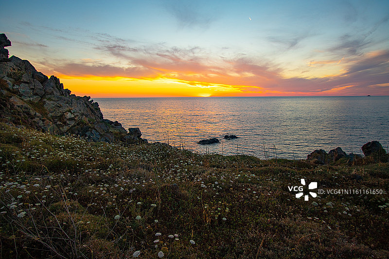 科西嘉岛阿雅克肖血腥群岛日落图片素材