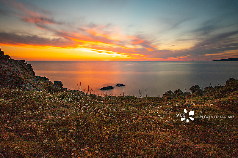 科西嘉岛阿雅克肖血腥群岛日落图片素材