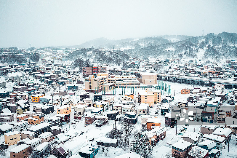 日本北海道小樽雪景图片素材