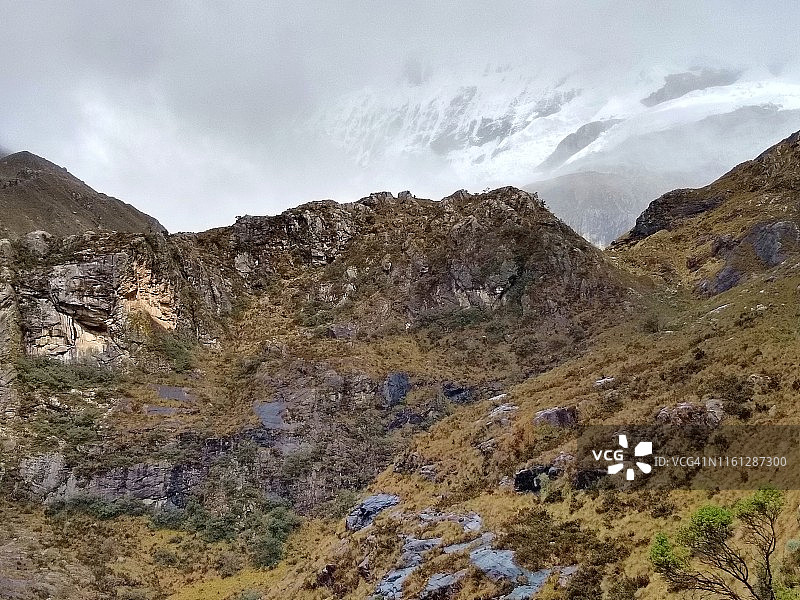 在秘鲁徒步旅行至69号泻湖（69号湖）图片素材