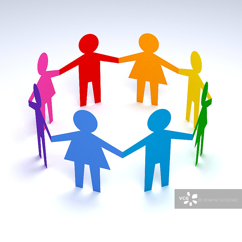 人形彩色纸片图片素材