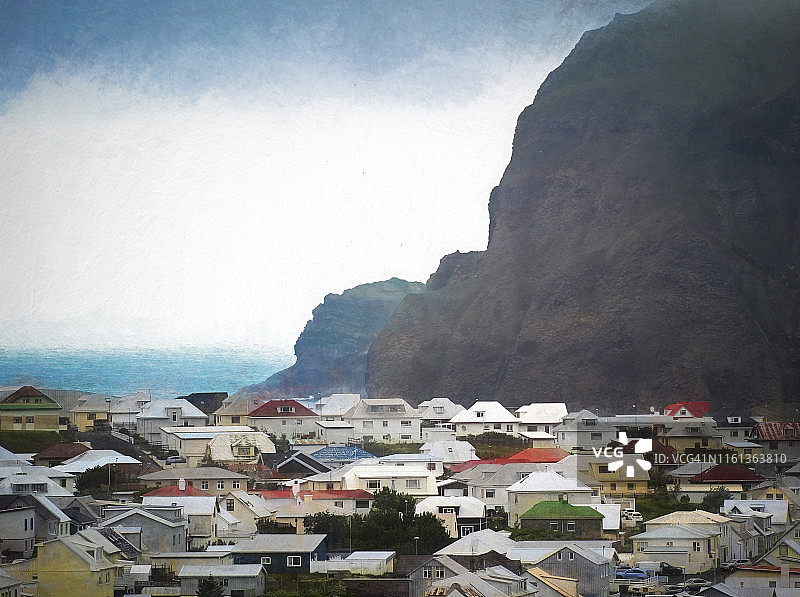 冰岛赫马岛城镇的艺术景观图片素材