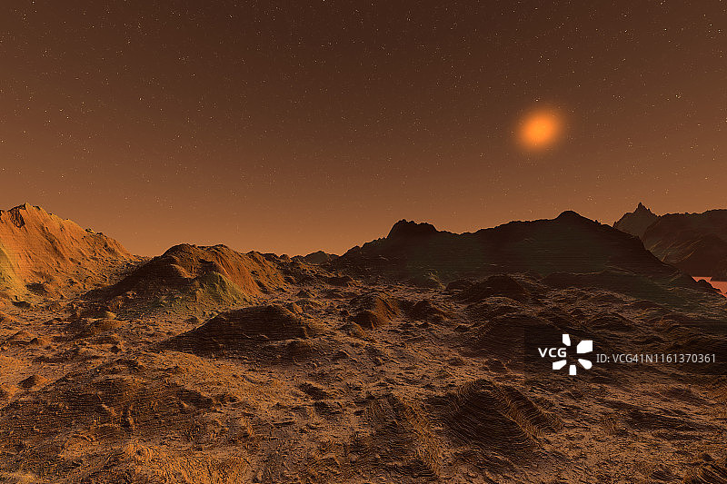 3D渲染火星表面插画图片素材