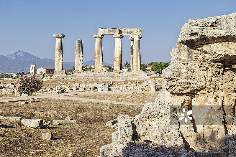 希腊科林斯古阿波罗神庙考古遗址图片素材