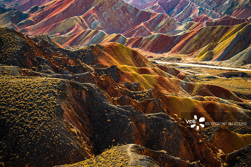 中国张掖丹霞地质公园的彩虹山图片素材