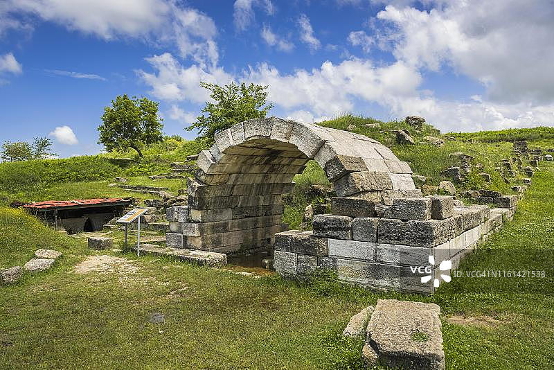 前仓库的金库，阿波罗尼亚考古遗址，发罗拉，阿尔巴尼亚图片素材