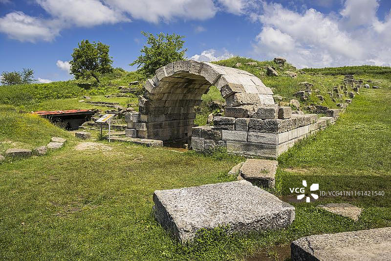 前仓库的金库，阿波罗尼亚考古遗址，发罗拉，阿尔巴尼亚图片素材