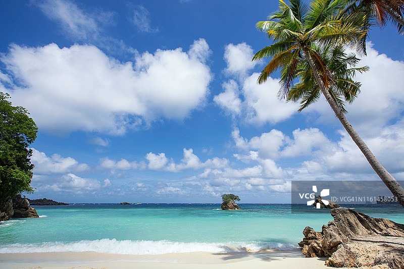 印尼巴布亚拉贾安帕群岛米苏尔岛的热带海滩图片素材