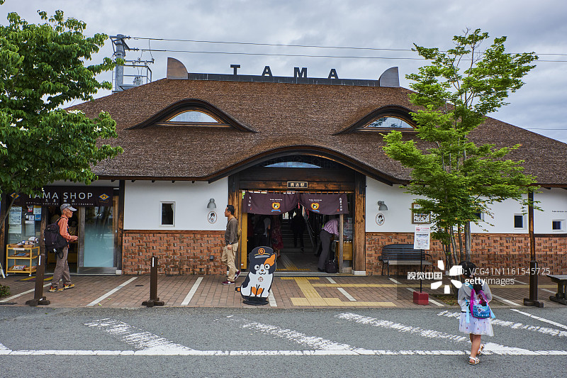 日本本州岛关西地区和歌山县贵志站及站长小玉图片素材