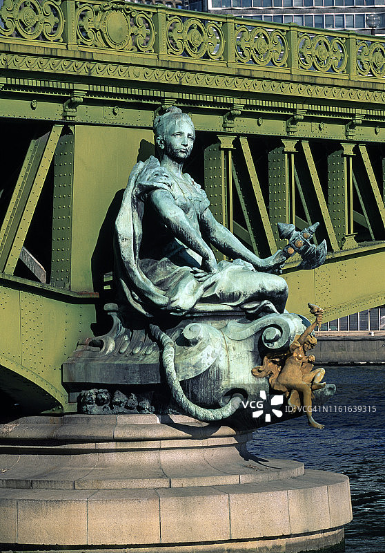 巴黎米拉波桥上的雕像图片素材